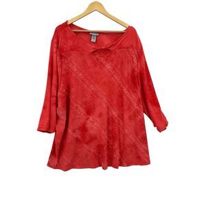 Catherines‎ Top Blouse Shirt Womens Size 4X Boho Cottagecore Casual Relaxed